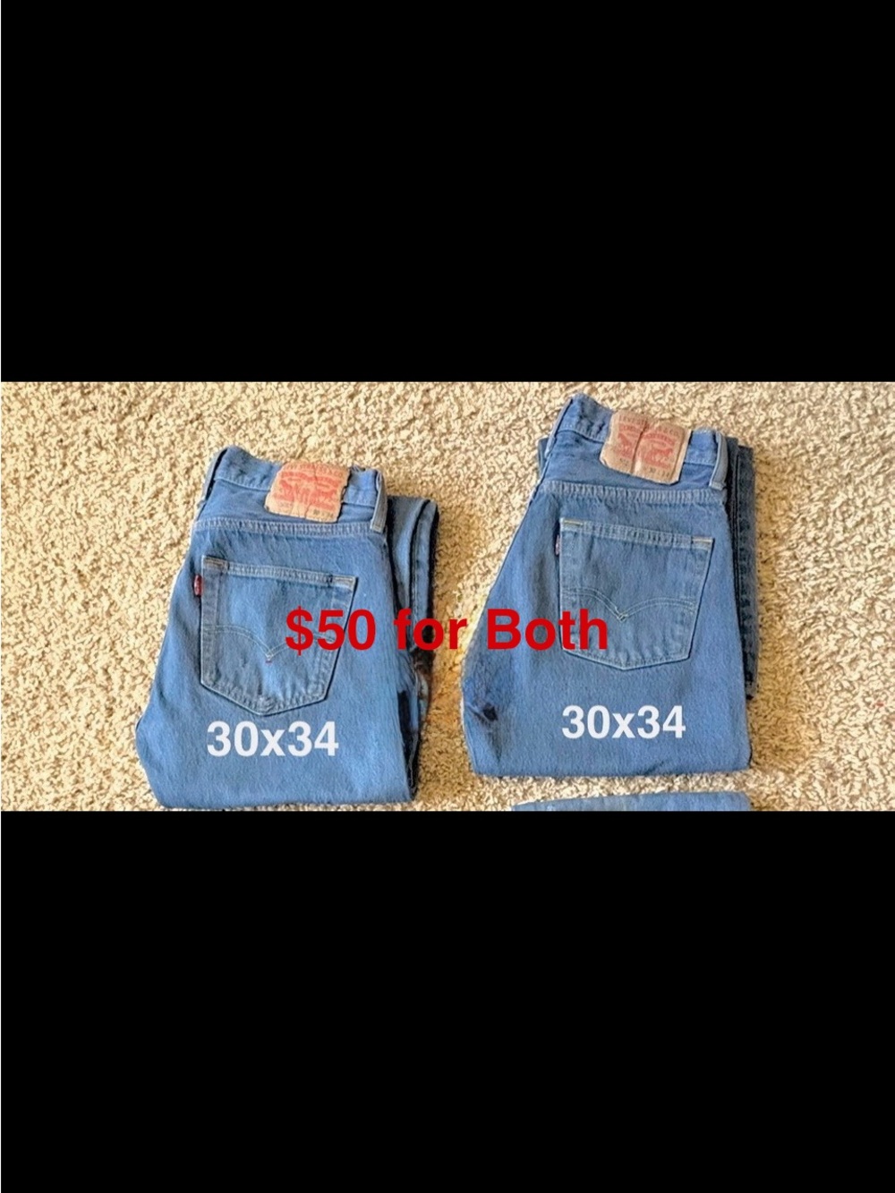 Levi's 501 Button Up Blue Straight Men’s Jeans (Pair)